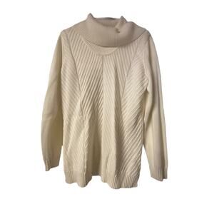 Calvin Klein Womens Ivory Turtle neck Sweater size Large